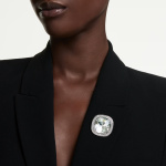 Una Angelic pendant and brooch Cushion cut, White, Mixed Plating